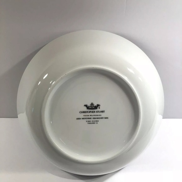 MINT! Vtg 90s Christopher Stuart 'Boundaries' Pattern Large Serving Bowl - Y0239 - Picture 8 of 10
